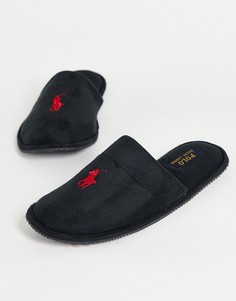 Черные слиперы без застежки Polo Ralph Lauren Sunday Scuff II-Черный цвет