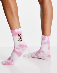 Розовые носки с принтом тай-дай Skinnydip x Powerpuff Girls Blossom-Розовый цвет