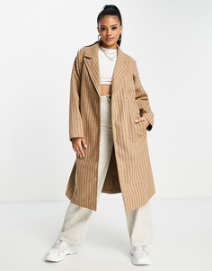 Пальто в стиле oversized в полоску In The Style-Разноцветный