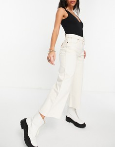 Укороченные джинсы цвета экрю с завышенной талией и широкими штанинами Wrangler-Белый