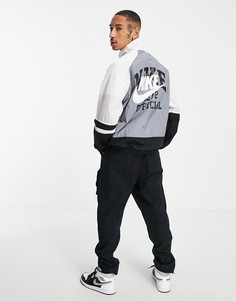 Олимпийка с винтажным принтом в университетском стиле на спине черного и серого цветов Nike-Черный цвет