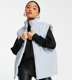 Синий дутый oversized-жилет ASOS DESIGN Petite-Голубой