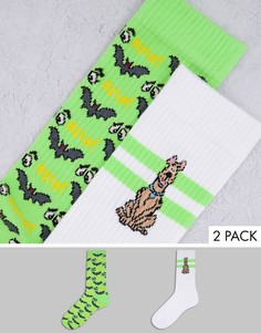 Набор из 2 пар носков на Хэллоуин с принтом Скуби-Ду ASOS DESIGN-Разноцветный