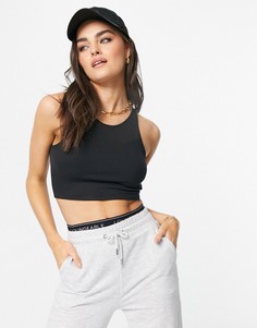 Черная укороченная футболка American Eagle-Черный цвет