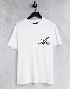 Белая футболка с логотипом в рукописном стиле на груди ASOS Actual-Белый