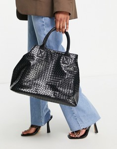 Черная сумка-тоут из искусственной кожи Glamorous-Черный цвет