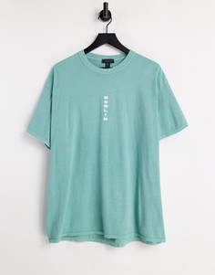 Зеленая футболка в стиле oversized с надписью "Berlin" New Look-Зеленый цвет