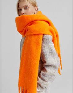 Большой ярко-оранжевый шарф Bershka-Оранжевый цвет