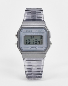 Цифровые часы с серым ремешком Casio-Серый