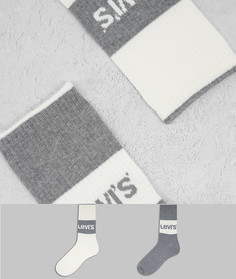 Набор из 2 пар носков в рубчик кремового и серого цветов из переработанных материалов Levis-Белый