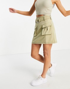 Фисташково-зеленая юбка в утилитарном стиле от комплекта 4th & Reckless-Зеленый цвет
