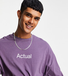 Лиловая oversized-футболка с принтом логотипа в винтажном стиле ASOS Actual-Фиолетовый цвет