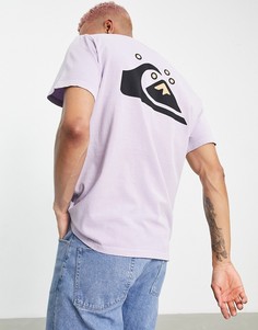 Сиреневая футболка с принтом на спине Quiksilver OG Classic-Фиолетовый цвет