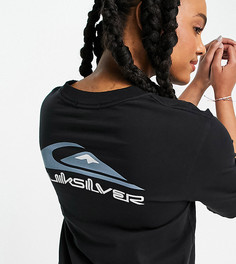 Черная футболка с логотипом и рукавами средней длины Quiksilver – эксклюзивно для ASOS-Черный цвет