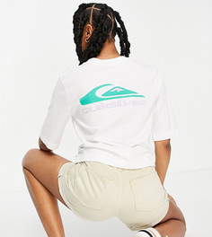 Белая футболка с логотипом и рукавами средней длины Quiksilver – эксклюзивно для ASOS-Белый