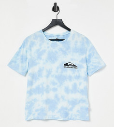 Голубая футболка с принтом тай-дай Quiksilver Wave Project – эксклюзивно для ASOS-Голубой