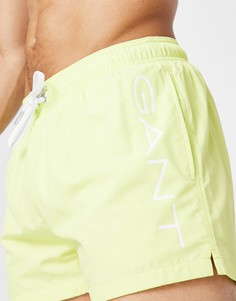 Зеленые шорты для плавания с логотипом сбоку GANT-Зеленый цвет