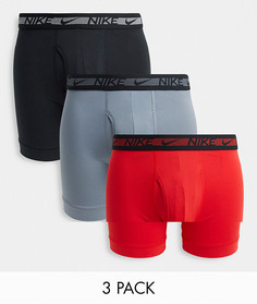 Набор из 3 боксеров-брифов красного/серого/черного цвета Nike Flex Micro-Красный