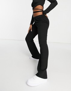Черные фактурные брюки в рубчик Cotton On-Черный цвет Cotton:On