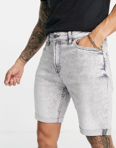 Серые супероблегающие джинсовые шорты Bershka-Серый
