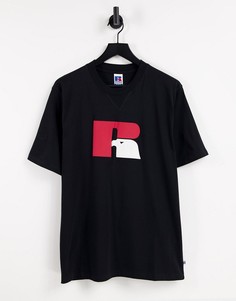 Черная футболка с большим логотипом Russell Athletic Jerry-Черный цвет