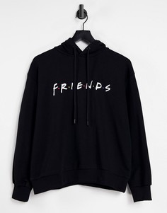 Черный oversized-худи из органического хлопка NA-KD X Friends