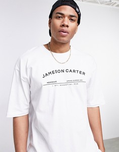 Белая oversized-футболка Jameson Carter Taylor-Белый