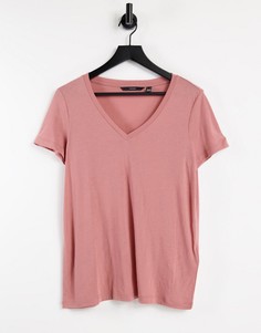 Футболка с V-образным вырезом цвета розовой розы Vero Moda-Розовый цвет