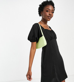 Черное платье мини с присборенным лифом Vero Moda Tall-Черный цвет