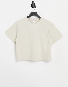 Укороченная футболка кремового цвета Object-Белый