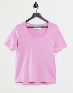 Розовая футболка с круглым вырезом Selected Femme-Розовый цвет