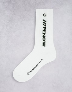 Белые носки с логотипом AAPE By A Bathing Ape-Белый