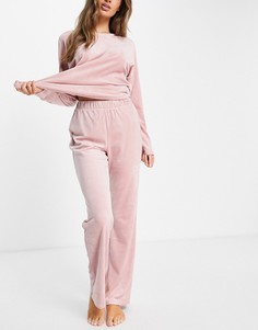 Розовая велюровая пижама Vero Moda-Розовый цвет