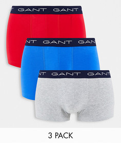 Набор из 3 боксеров-брифов с логотипом на поясе красного/серого/синего цветов GANT-Multi