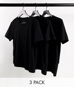 Набор из 3 черных футболок Bershka-Черный цвет