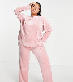 Розовая велюровая пижама Vero Moda Curve-Розовый цвет