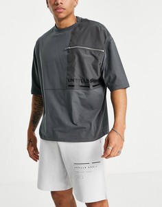 Серые свободные шорты с принтом логотипа ASOS Unrvlld Spply-Серый
