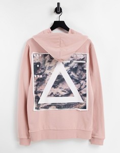 Худи с графическим принтом треугольника на спине и логотипом на груди ASOS Unrvlld Spply-Розовый цвет