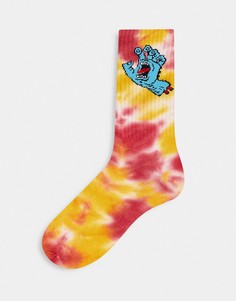 Разноцветные носки окраски тай-дай с принтом кричащей руки Santa Cruz-Разноцветный