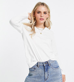 Белый лонгслив из органического хлопка ASOS DESIGN Petite Ultimate