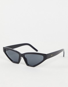Солнцезащитные очки в черной квадратной оправе «кошачий глаз» Nali-Черный цвет