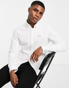 Белая рубашка с логотипом на груди BOSS Athleisure Biado-Белый