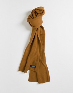 Коричневый трикотажный шарф Jack & Jones-Коричневый цвет