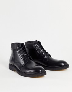 Высокие кожаные ботинки черного цвета со шнуровкой All Saints Mak-Черный цвет