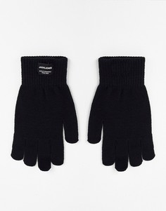 Черные вязаные перчатки в классическом стиле Jack & Jones-Черный цвет