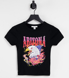 Черная футболка с надписью "Arizona" Topshop Petite-Черный цвет