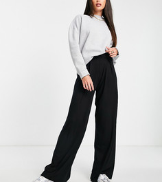 Черные базовые широкие брюки из джерси ASOS DESIGN Tall-Черный цвет