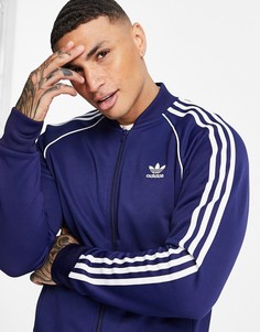 Темно-синяя олимпийка с тремя полосками adidas Originals Adicolor-Темно-синий