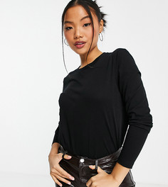 Черный лонгслив из органического хлопка ASOS DESIGN Petite Ultimate-Черный цвет