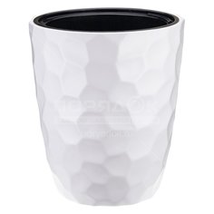 Горшок для цветов пластик, 34х39 см, со вставкой, белый, Idea, Мозаика, М 3409